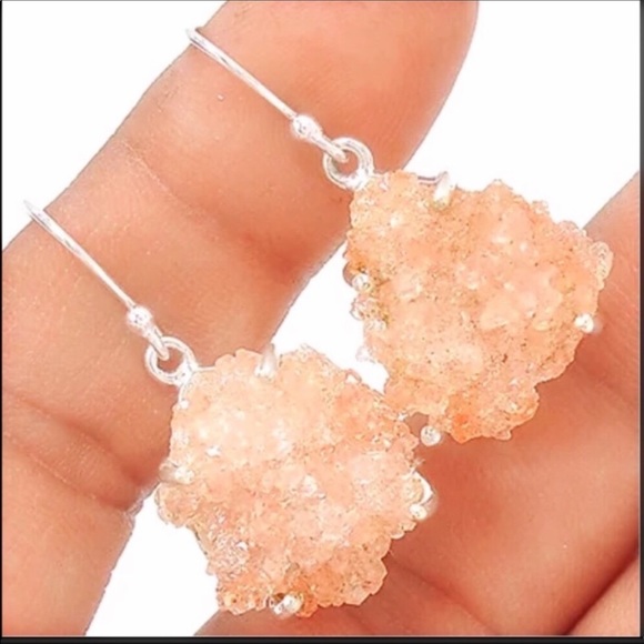 Beautiful Apophyllite Gemstone Earrings - Picture 2 of 3